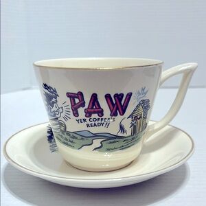 “Paw Yer Coffees Ready”, MCM Oversized-cup & saucer.